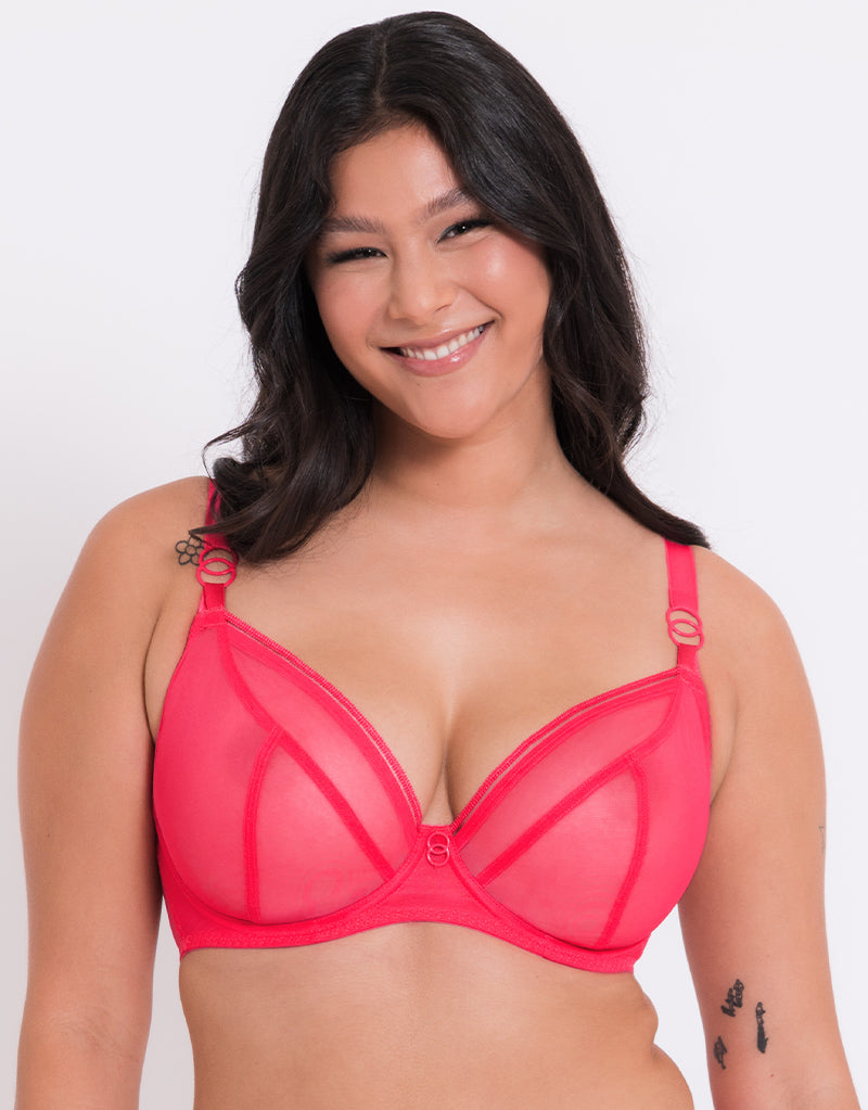 Women Breathable Underwire Pull-up Pink Bra