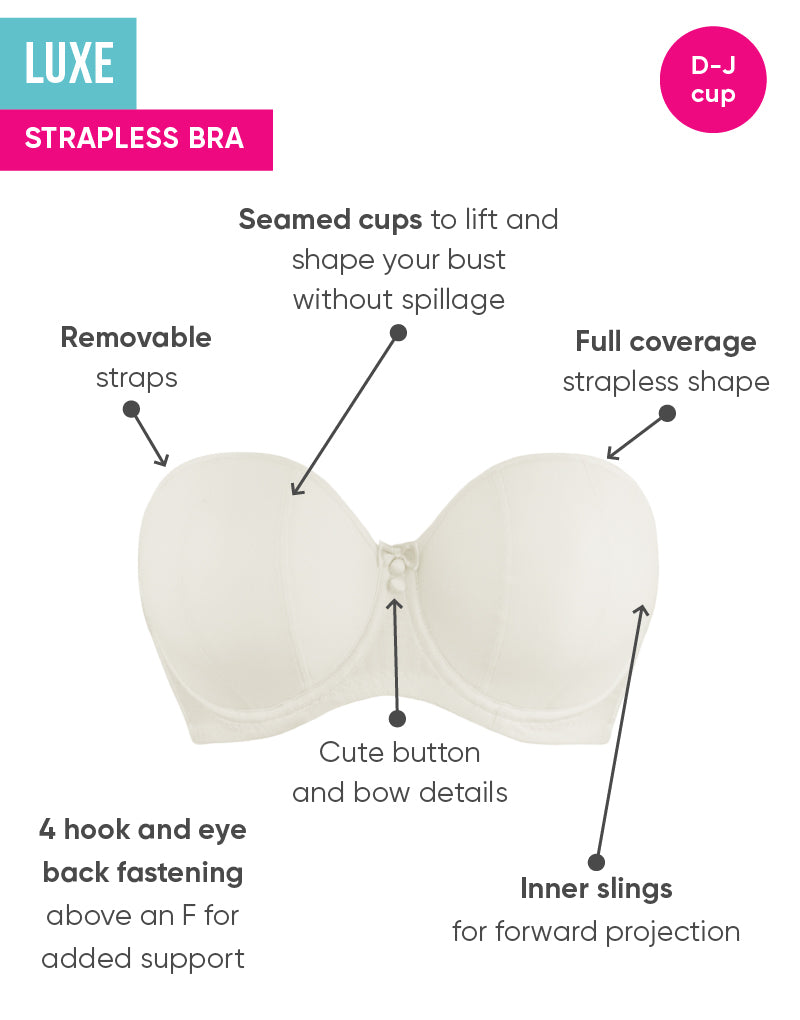 Curvy Kate Luxe Underwire Strapless Multiway Bra, Ivory